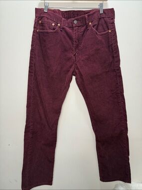 Vintage 60's 70's Levi's White Tab Men's Corduroy Pants in Wine Inseam 29